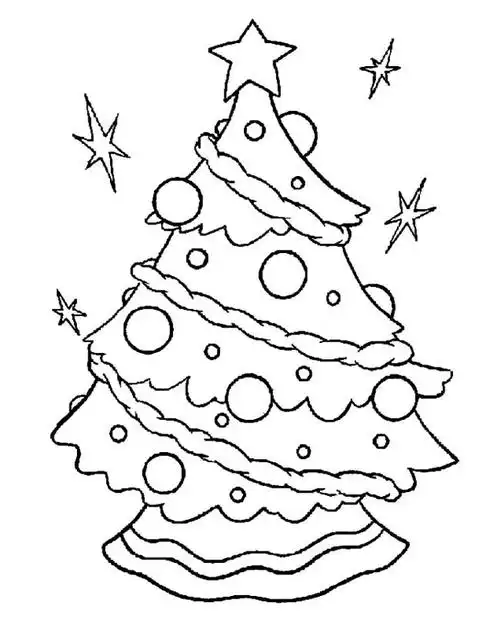 圣诞树植物简笔画步骤图片大全