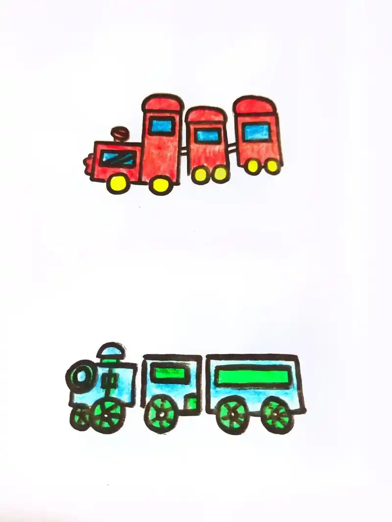 第50集 | 简笔画车子大全 火车彩色铅笔画简笔画幼儿园简笔 - 抖音