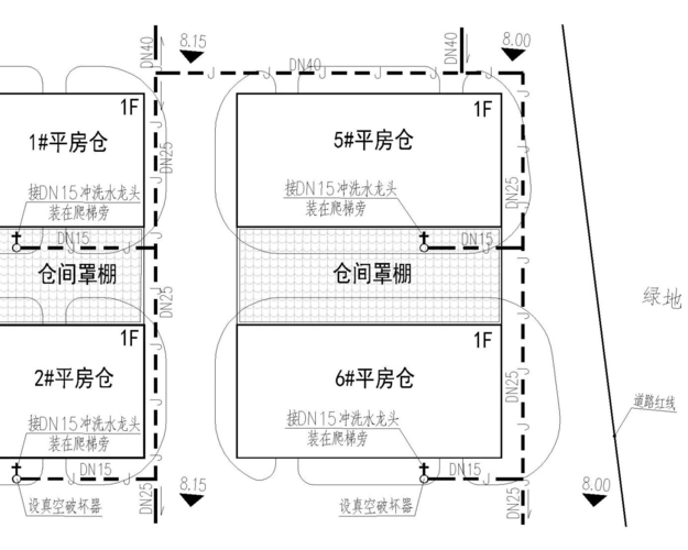 文档下载 所有分类 > 谈粮食仓库的给排水设计粮库室外用水龙头平面图