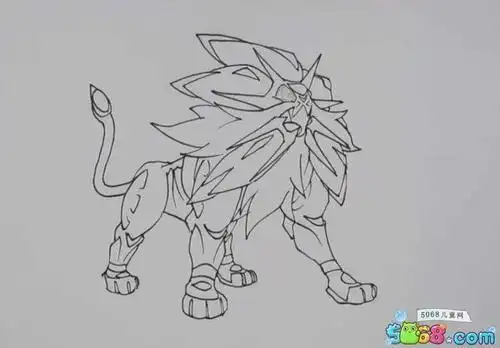 新幻之妖怪捷拉奥拉详情精灵宝可梦水彩画教程之神兽索尔迦雷欧8