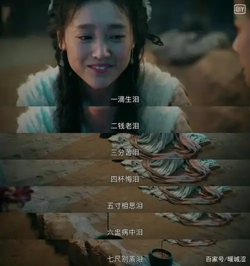 四杯悔泪,五寸相思泪,六盅病中泪,七尺别离泪,八味孟婆伤心泪