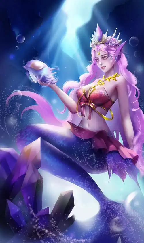 海底的人鱼女王手里的海螺是她拯救水族的唯一希望