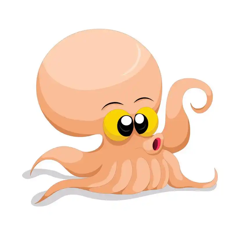 乌贼,好可爱的动物插图