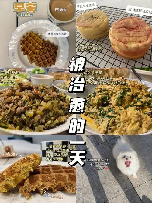 98今日食breakfast:肉桂/可可燕麦华夫饼 奶咖lunch:米饭 豆糯饭