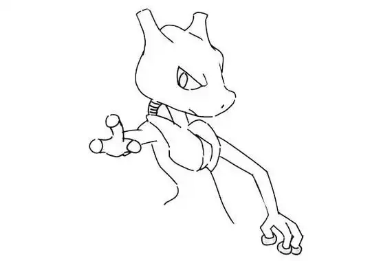 卡通简笔画口袋妖怪超梦简笔画