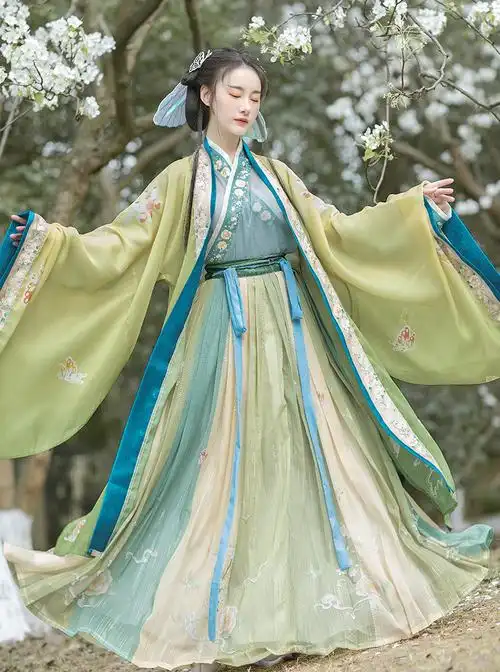 凤蝶古装宋制汉服对穿交齐腰大袖衫三件套汉服女春夏日常新款汉服