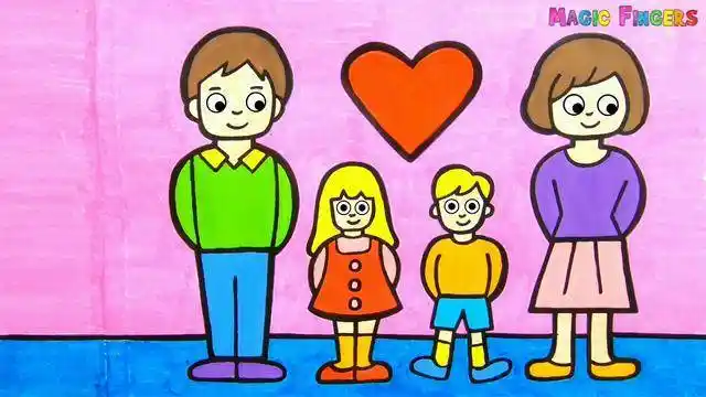 全家福照片简笔画 全家福画法简单又好看