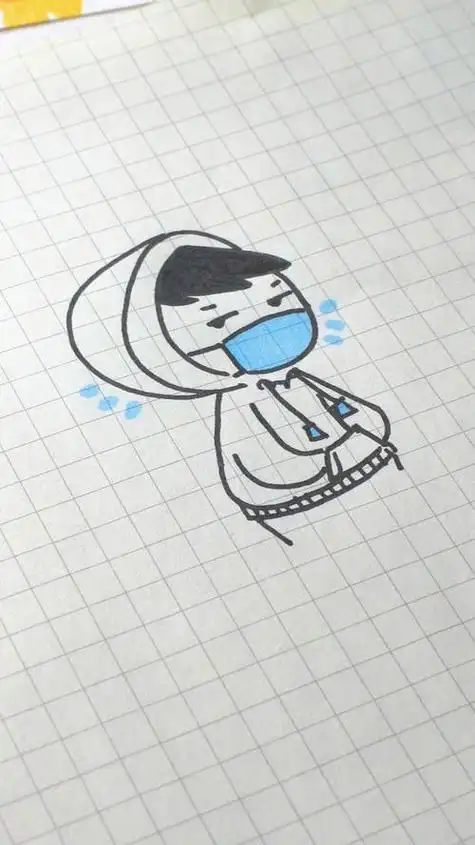 戴好口罩01小男孩戴口罩简笔画教程来啦78