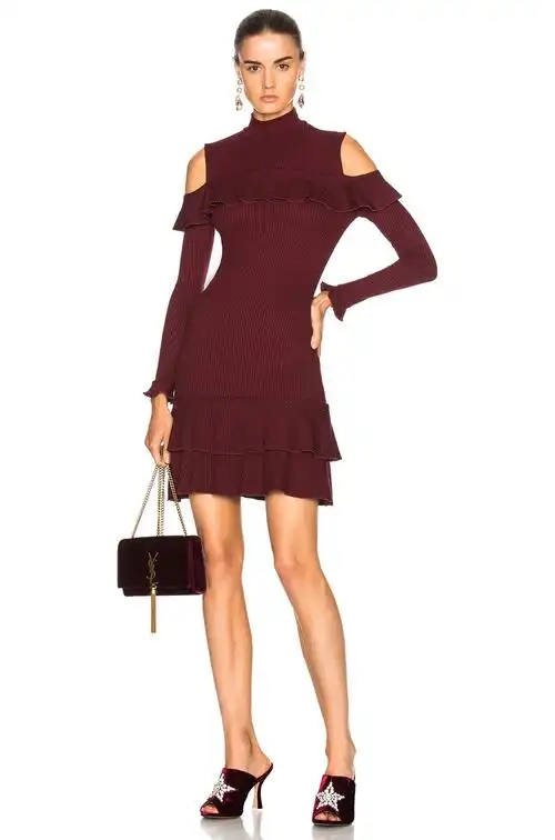 ruffle knit dress