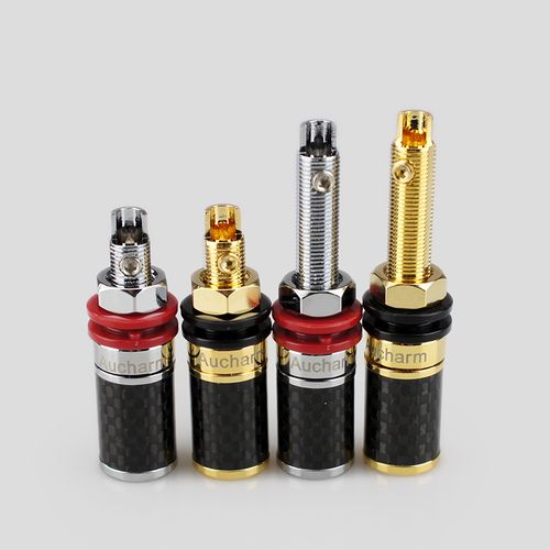 适用声韵hifi发烧4n紫铜碳纤维音箱接线柱纯铜镀金镀碳纤喇叭接线