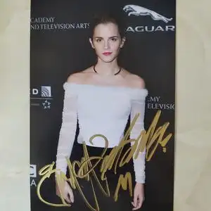 艾玛沃特森亲笔照片高清写真 实拍包邮6寸明星礼物周边签名好莱坞