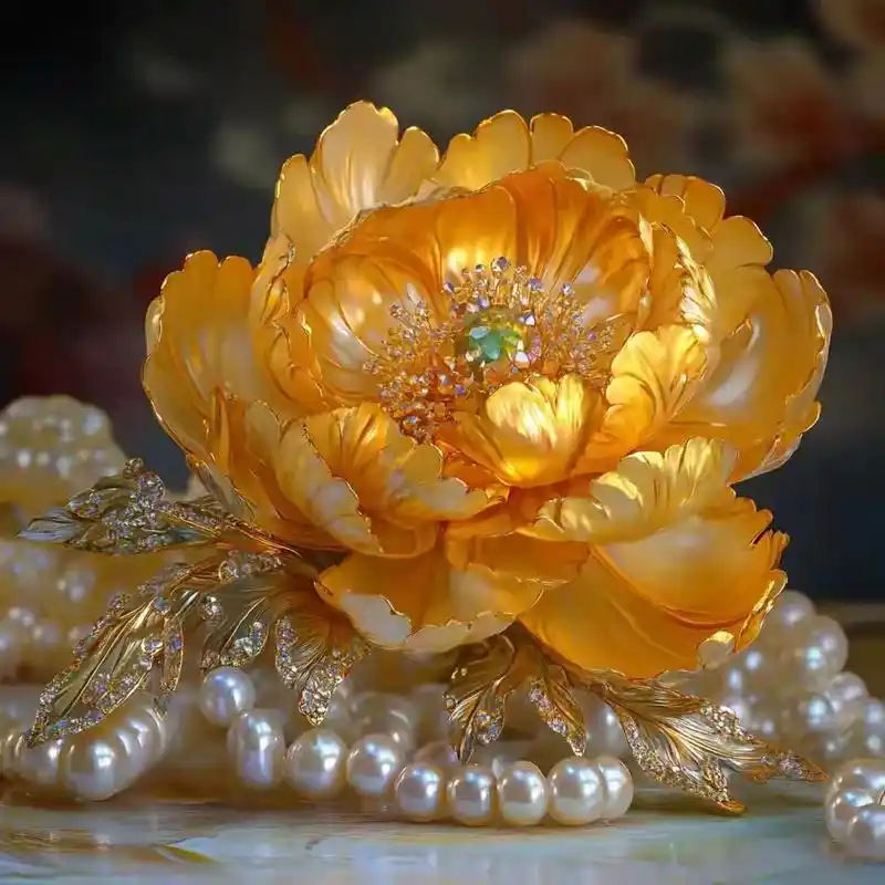 吉利金牡丹头像:花开富贵,福泽绵长