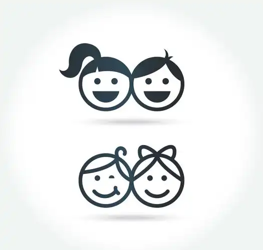 2款儿童头像标志矢量素材