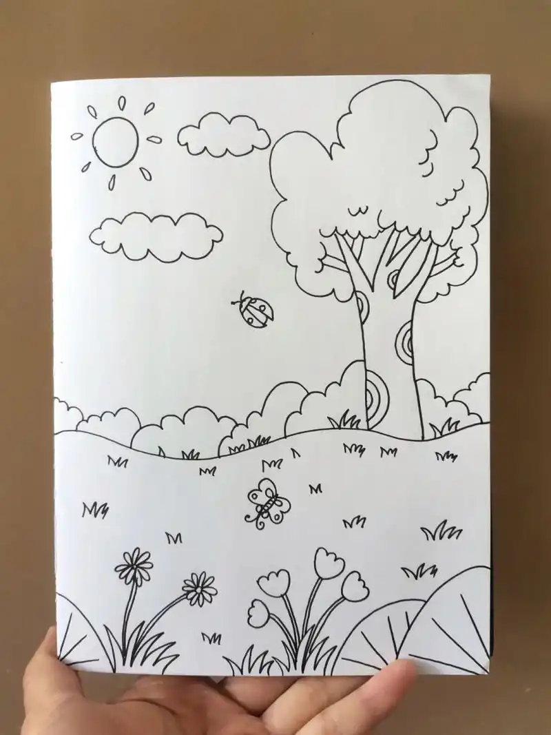 森林小场景简笔画画法-原创39