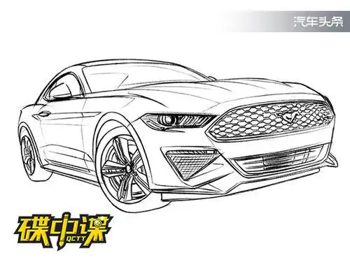 野马跑车简笔画大全 野马跑车简笔画