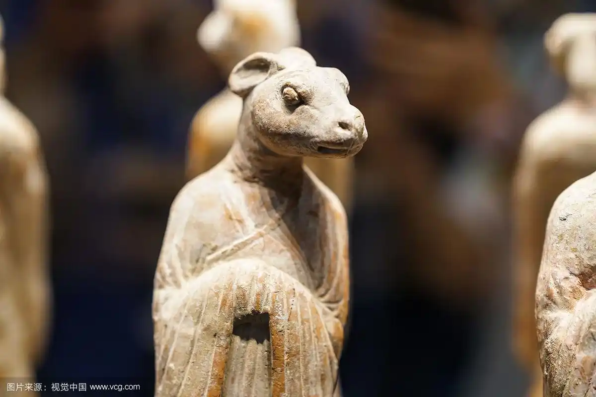 西安陕西历史博物馆彩绘十二生肖俑