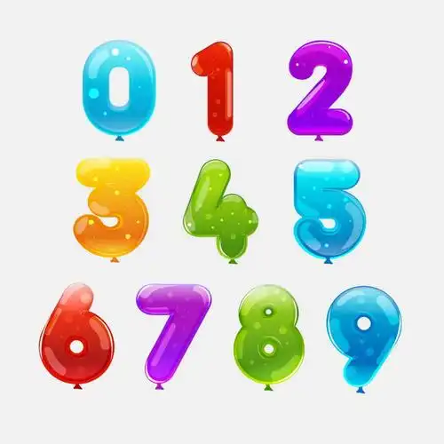 糖果色可爱气球数字字体图片免抠素材|eps