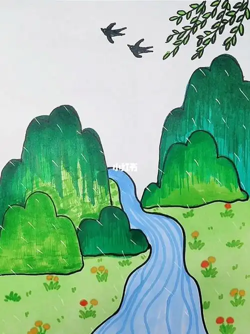 简笔画  #想画就画  #简笔画教程  #清明节 #山水画