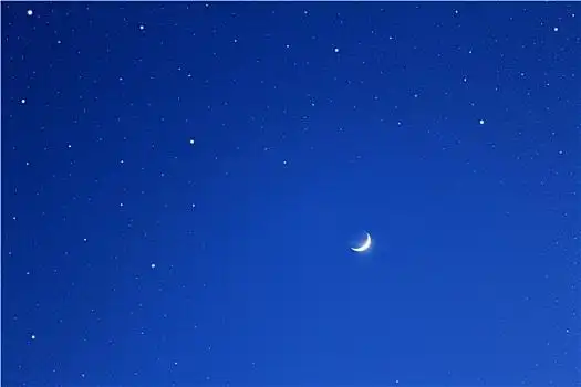 深蓝,天空,星星,月亮