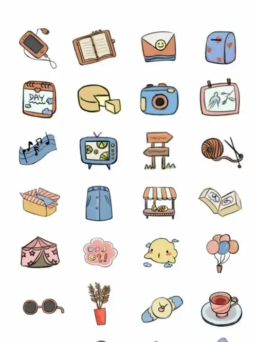 手绘风格小清新图标