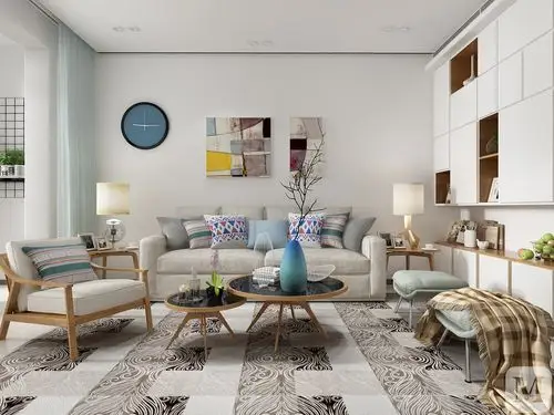 2万78㎡简约二房装修现代北欧风格客餐厅-红星美凯龙家装效果图