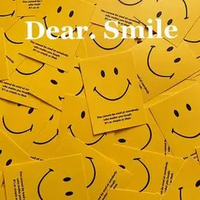 smile 韩国ins风 复古芒果黄色笑脸 超可爱的小卡片 拍照道具 6张