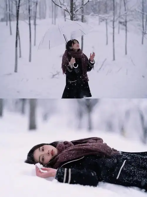 雪景写真在冰天雪地里当了回情书女主
