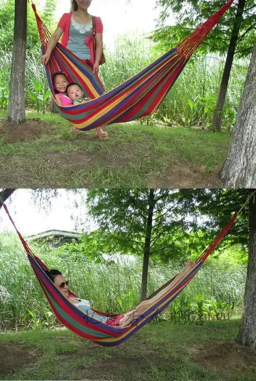 双人加厚帆布吊床户外野营绳床单人树床野外室内秋千掉床悠悠床双人