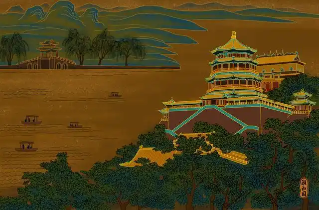 复古中国风海报,壮丽山河家乡美