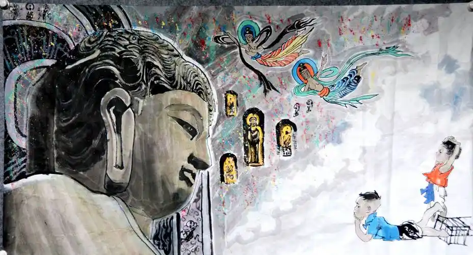 龙门石窟国画第一人 佛学书画领路人李喜军大师的艺术人生_佛像_绘画