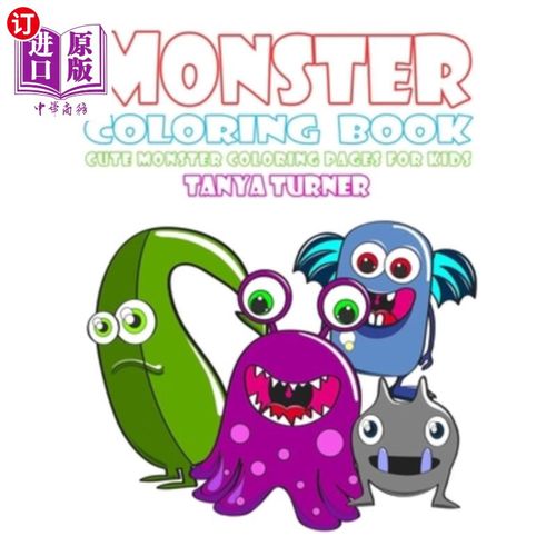 海外直订monster coloring book: cute monster coloring pages for k