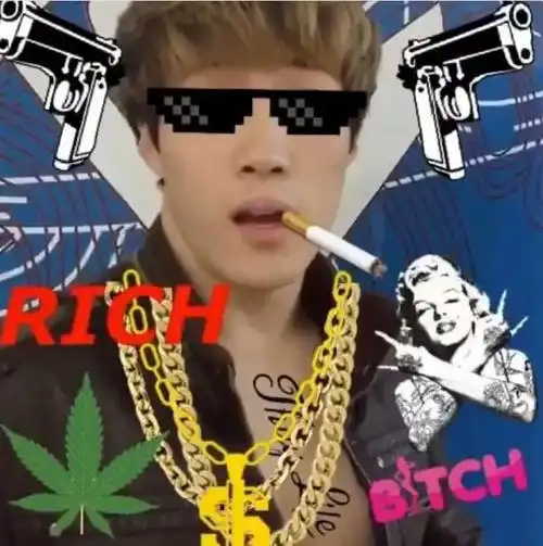 有一些视频放到最后给认带上墨镜 金链子 叼烟 那个是什么软件做的?