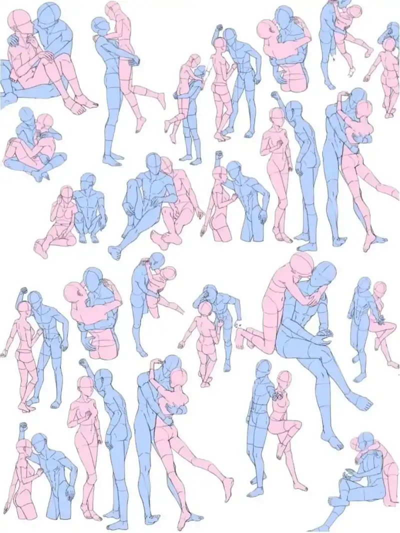 线条|动作|光影 赶紧对着自己磕的cp画起来～[偷笑] 更多素材小与都