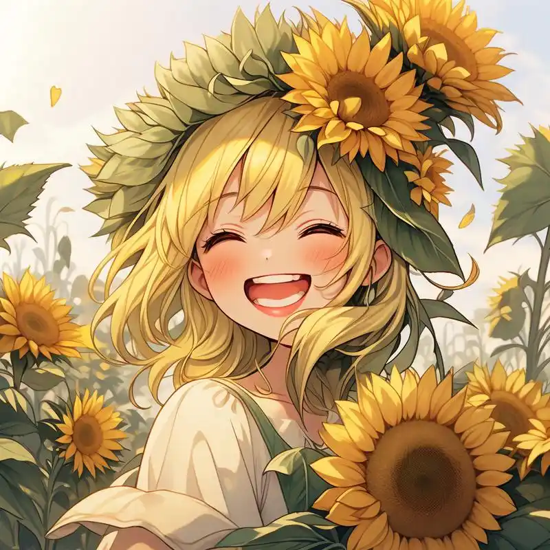 97向日葵头像,阳光积极向上 向日葵的花语是入目无他人,四下皆是你.