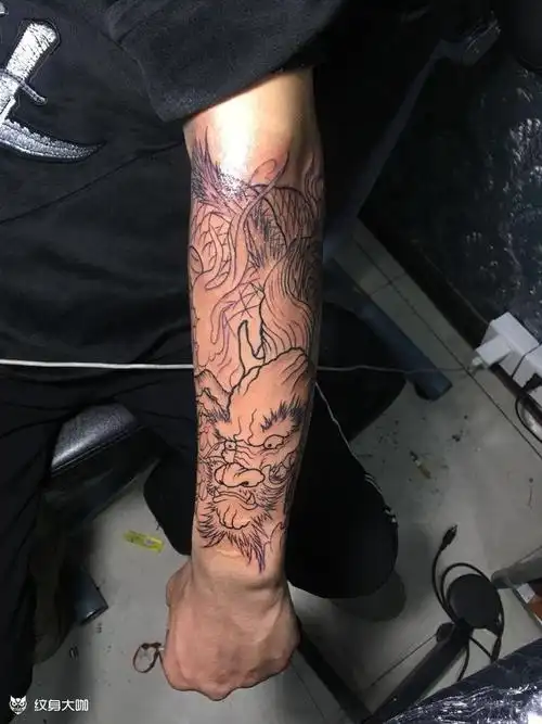 龙线条_纹身图案手稿图片_刘剑的纹身作品集