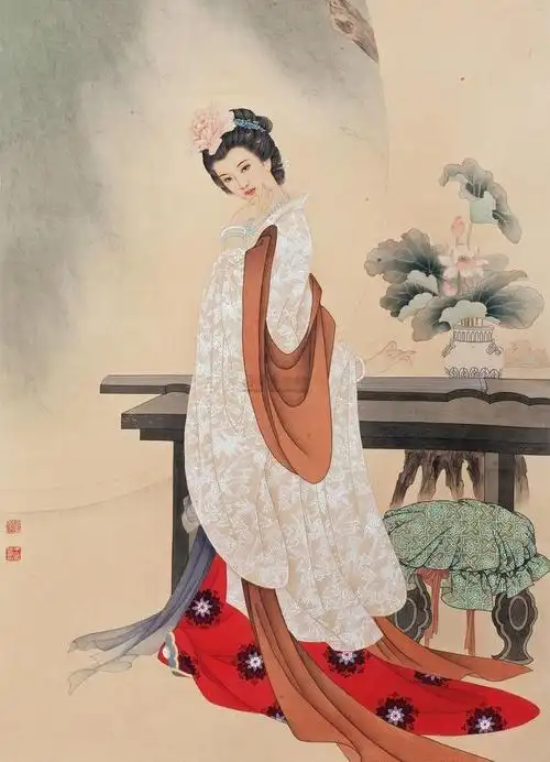 给大家分享一组漂亮的工笔画仕女图片