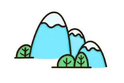 雪山简笔画冬奥会雪山简笔画