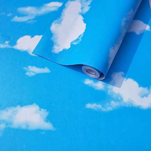 顾致宿舍壁纸自粘 大学生蓝天白云天空房顶卡通寝室墙纸北欧ins风卧室