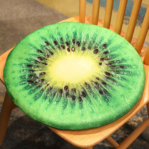 创意印花水果抱枕仿真毛绒西瓜奇异果靠背草莓玩具椅垫礼物 猕猴桃 40