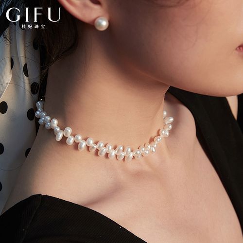 gifu珍珠项链女颈链短款锁骨链简约气质轻奢小众设计感2021年新款