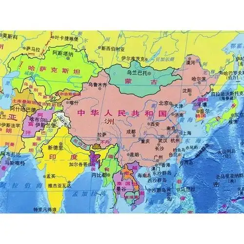 桌面速查中国地图世界地图桌面地图中国世界地图二合一