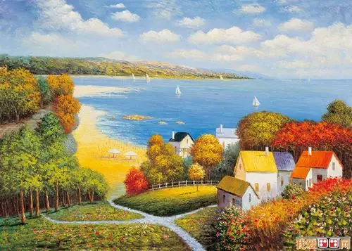 风景画着色要从背景或天空开始画起