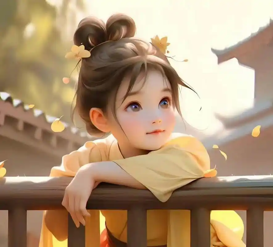 古风邻家女孩赏秋头像,呆萌可爱