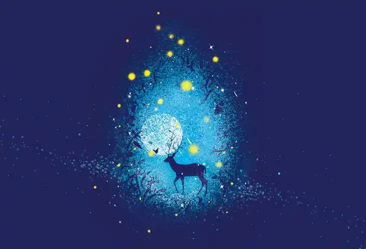 插画,蓝,唯美,星空,蓝色背景,素材,星空背景,模板,蓝色星空,高清,高清