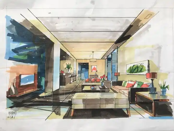 学生作品-马克笔室内效果图表现|空间|室内设计|purz - 临摹作品
