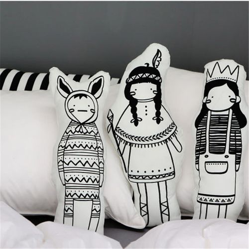 定位日韩手工棉麻布料 手工面料 沙发靠垫玩偶布艺 可爱印第安人