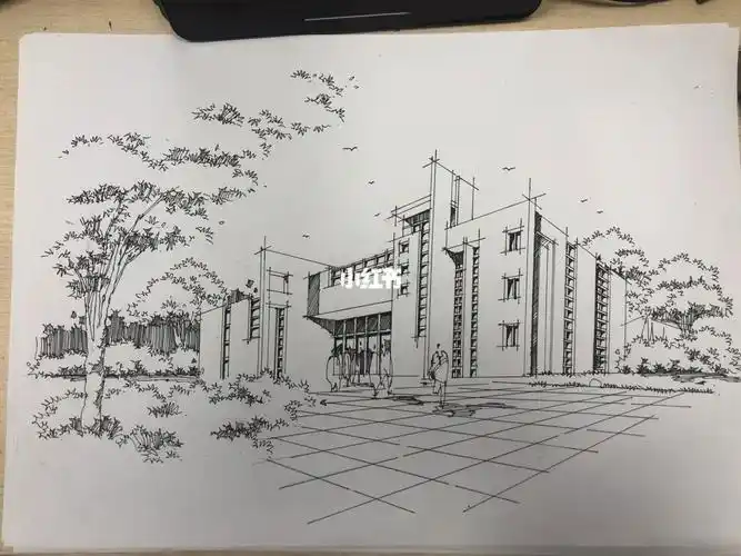 建筑两点透视课稿