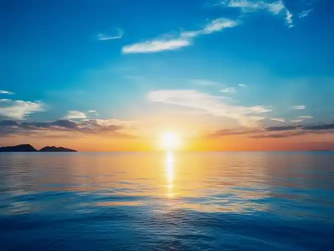 大海日出大海电脑壁纸清新海边背景风景旅游度假宣传