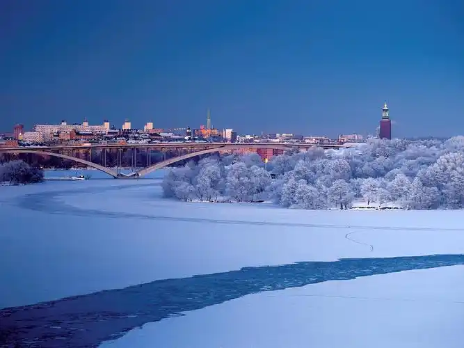 雪景,河,大桥,夜景,城市,冰,,天空飘来雪的童话,雪之国度雪景壁纸图片