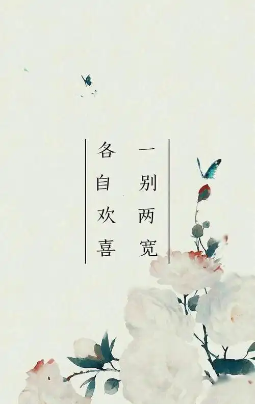 一别两宽,各生欢喜.